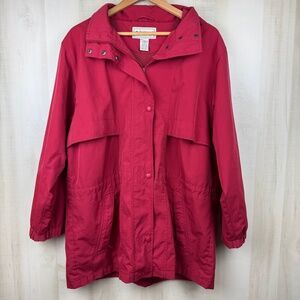 VTG L.L. Bean Women’s Lightweight Rain Jacket Parka Detachable Hood Red Large
